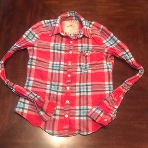 Hollister plaid long sleeve button up